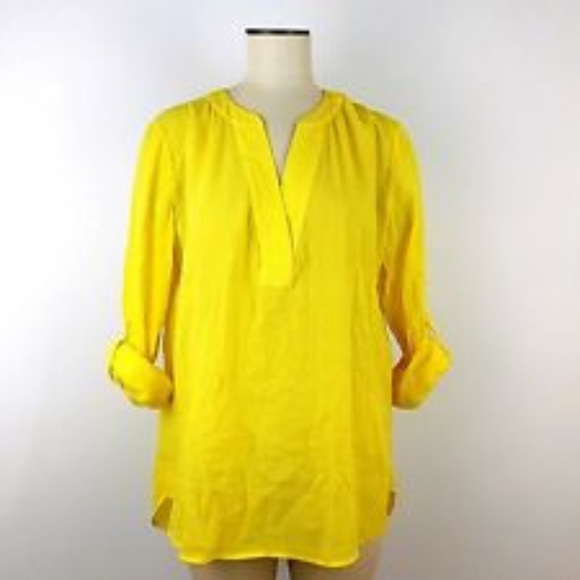 Diane von Furstenberg DVF Yellow Tunic NWT Sz 6 - Picture 2 of 2